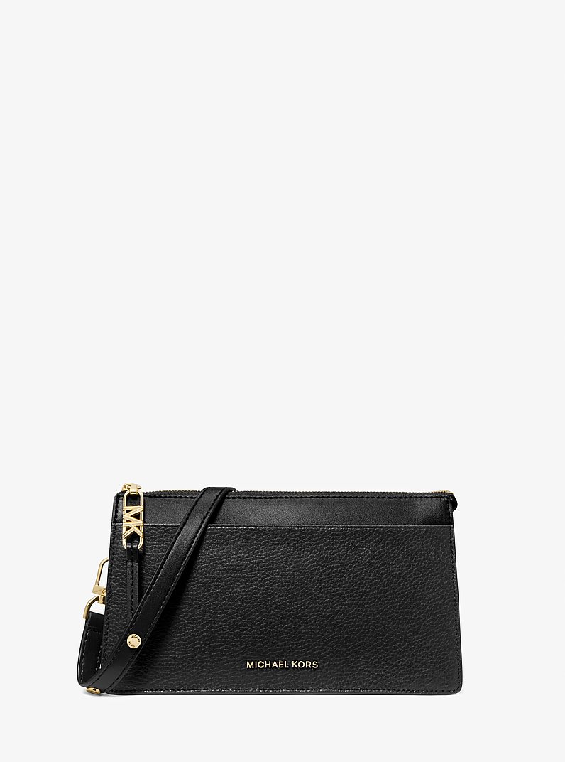 Empire Large Leather Convertible Crossbody Bag in BLACK | Michael Kors