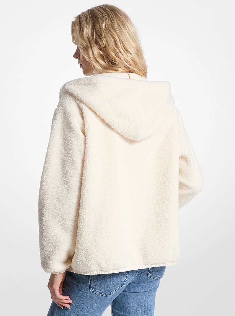 Sherpa Hooded Jacket in BONE | Michael Kors