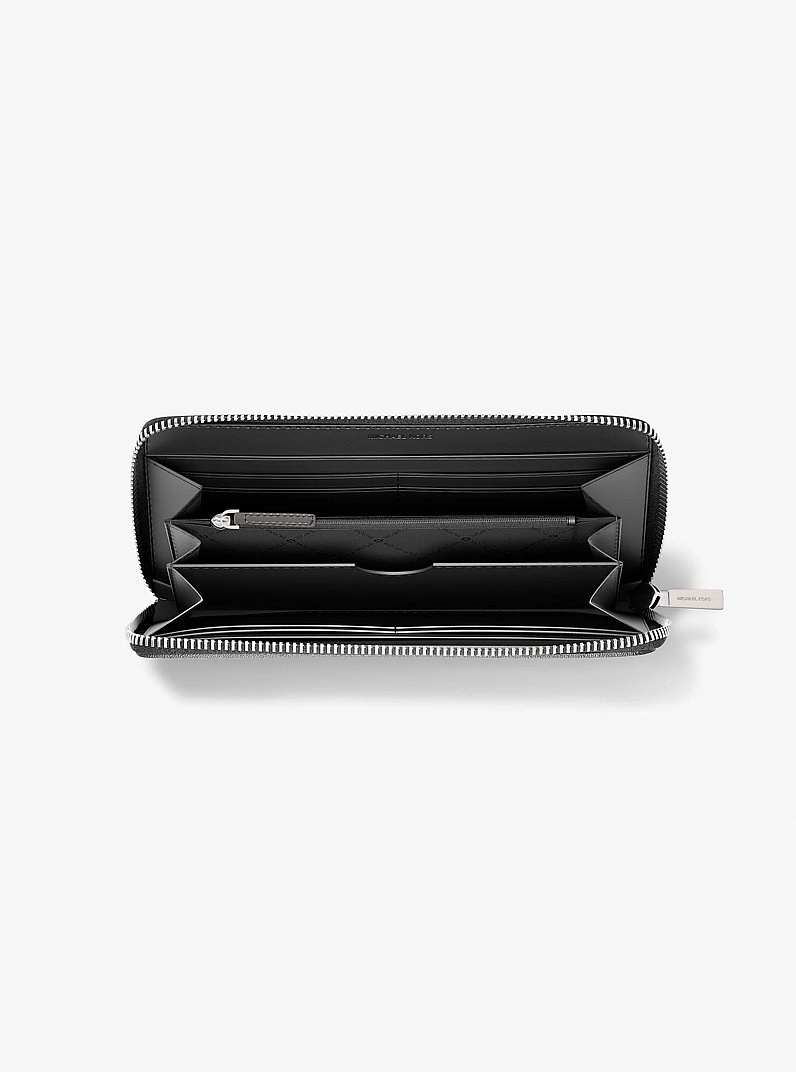 Cooper Signature Logo Zip-Around Wallet in BLACK | Michael Kors