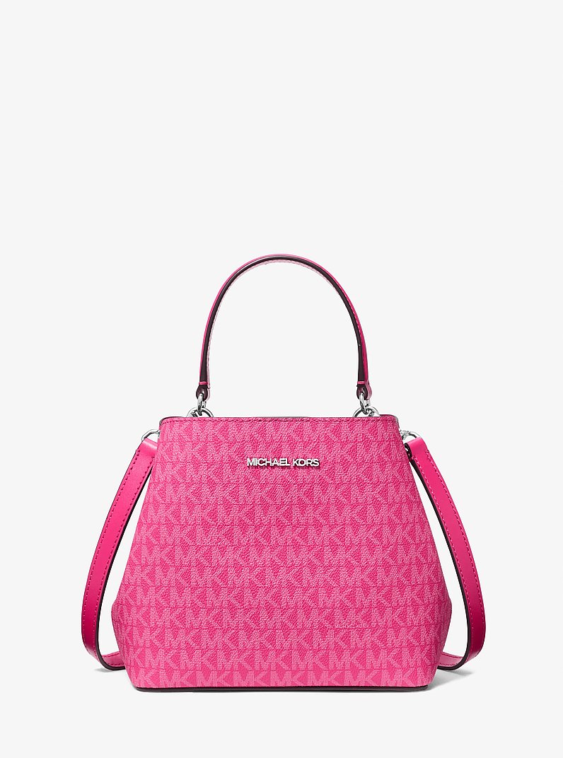 Pratt Small Signature Logo Convertible Shoulder Bag in DRAGONFRUIT | Michael Kors