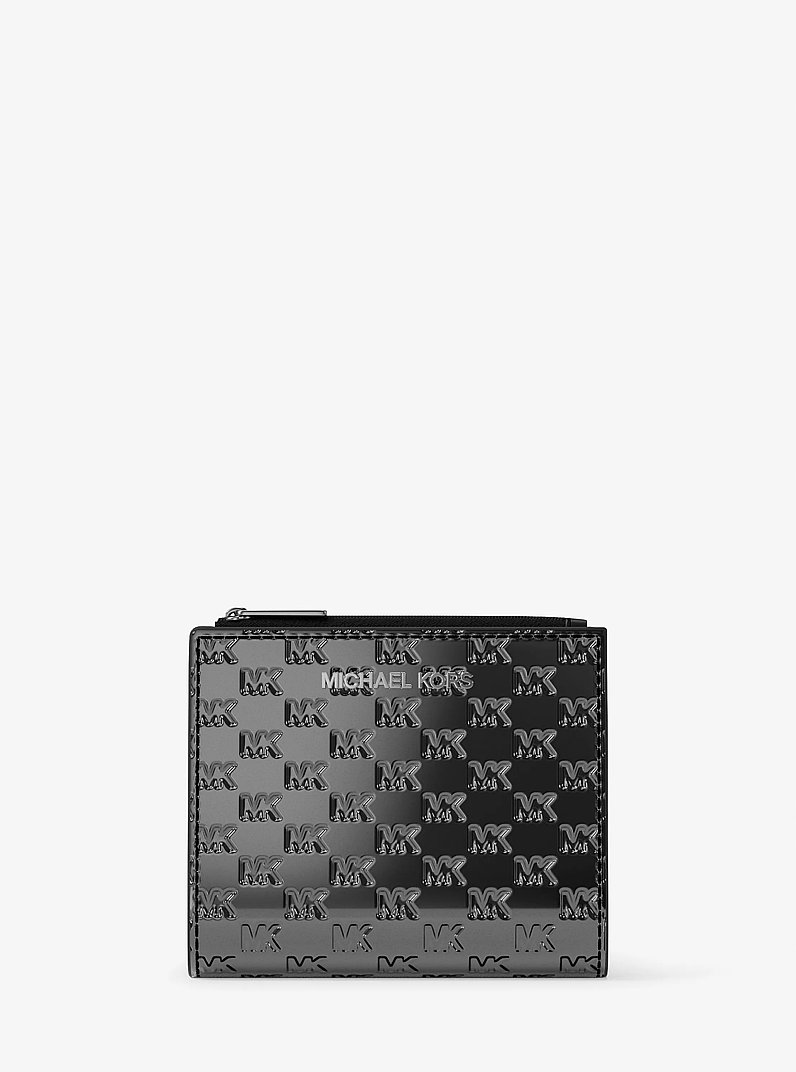 Cooper Metallic Logo Debossed Wallet in BLACK | Michael Kors