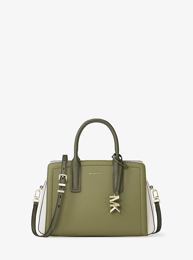 Henkeltasche Laila Small aus gekrispeltem Leder in Blockfarben in PISTAZIE MLT | Michael Kors