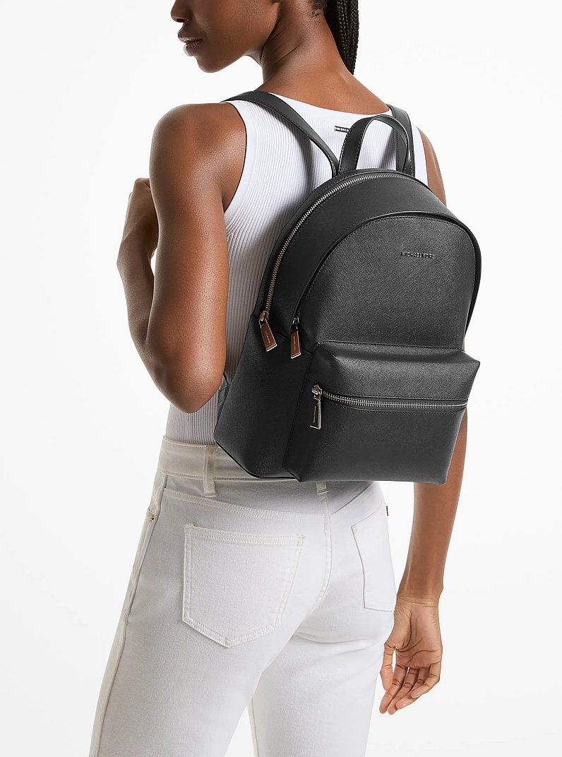 Sally Medium 2-in-1 Saffiano Leather Backpack in BLACK | Michael Kors