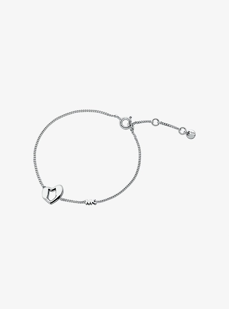 Pulsera de coraz&oacute;n de plata de ley chapada en metales preciosos in PLATEADO | Michael Kors