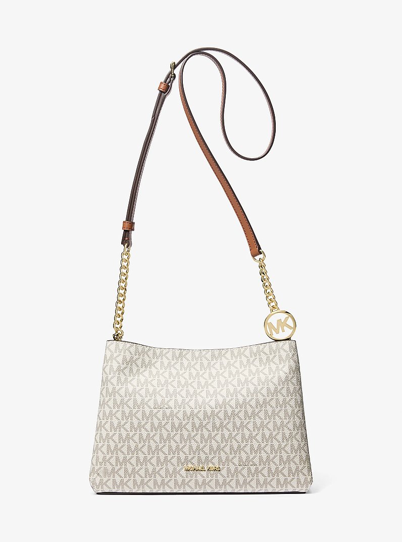 Christina Small Signature Logo Crossbody Bag in VANILLA | Michael Kors