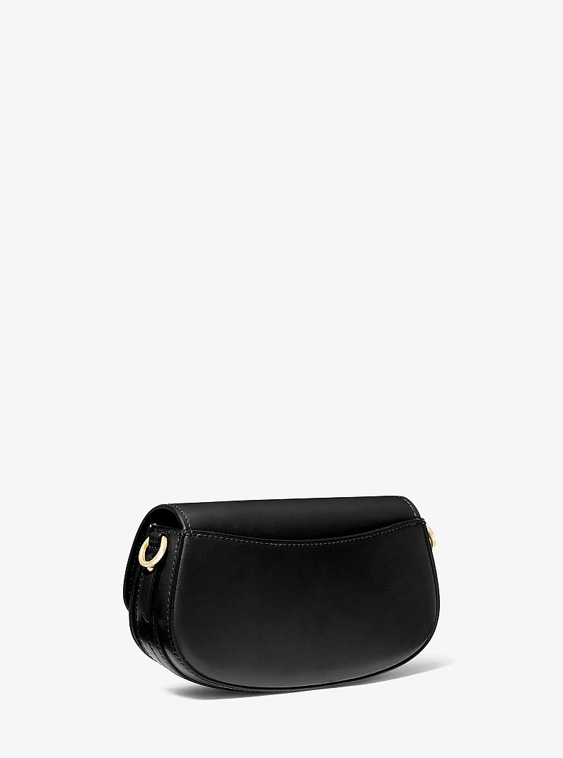 Mila Small Leather Shoulder Bag in BLACK | Michael Kors