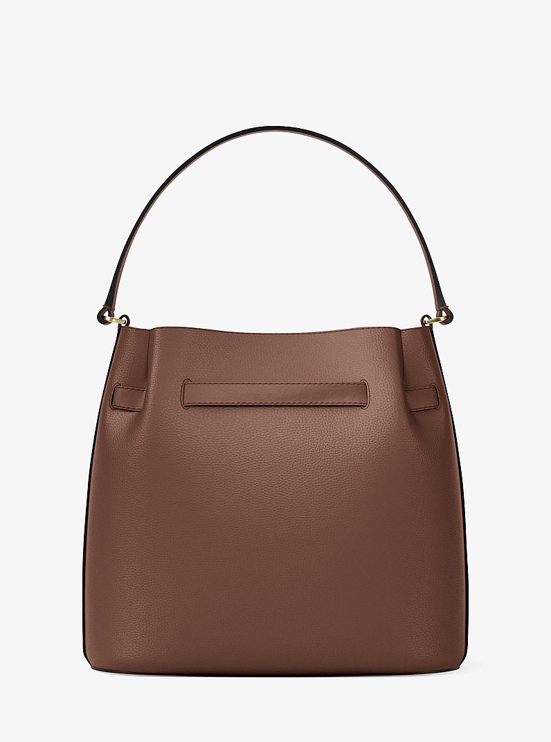 Carson Medium Pebbled Leather Convertible Bucket Crossbody Bag in NUTMEG | Michael Kors