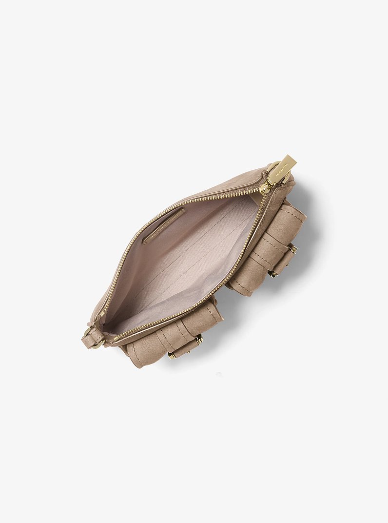 Zoe Small Suede Convertible Pochette in BIRCH | Michael Kors