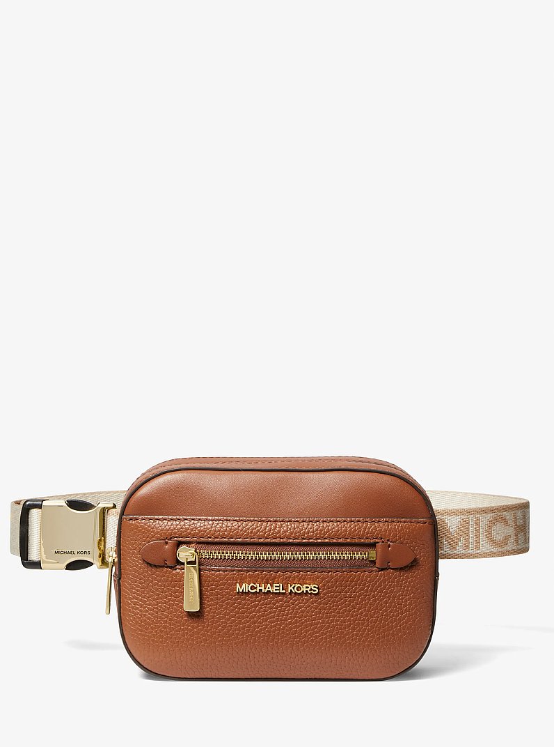 Jet Set Small Pebbled Leather Belt Bag in LUGGAGE | Michael Kors