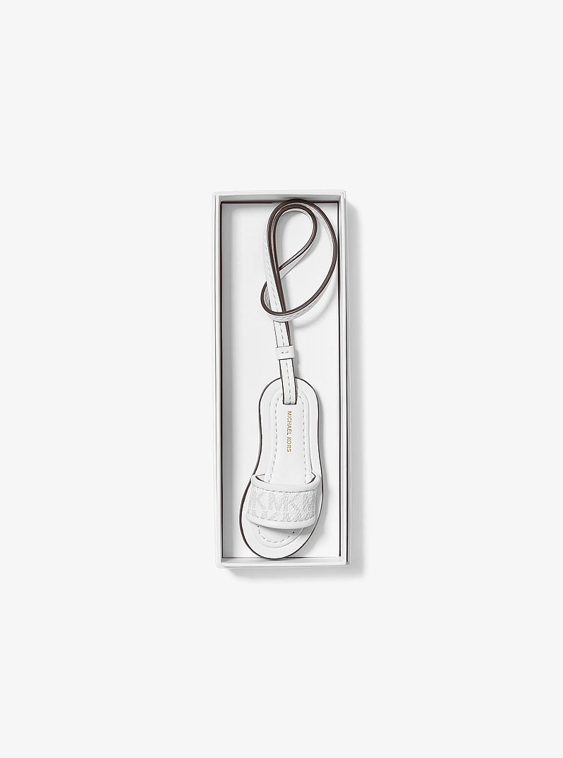 Signature Logo Slide Bag Charm in OPTIC WHITE | Michael Kors