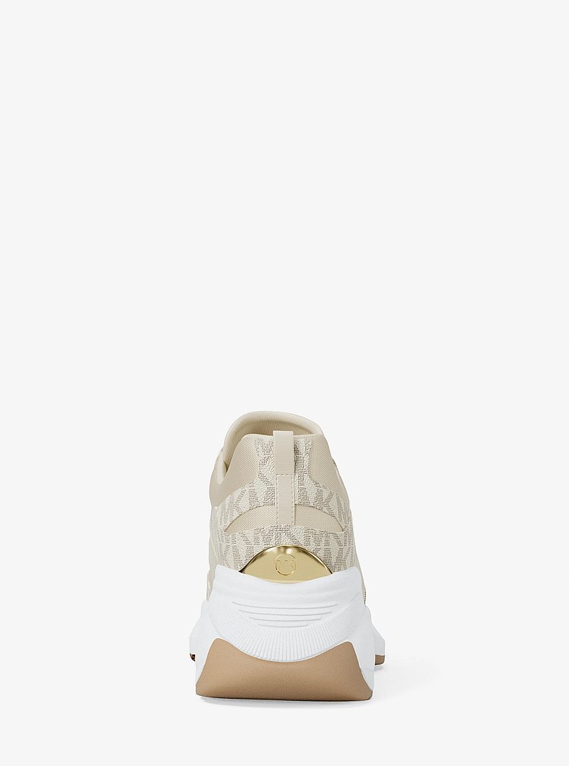 Kaia Signature Logo Trainer in VANILLA COMBO | Michael Kors
