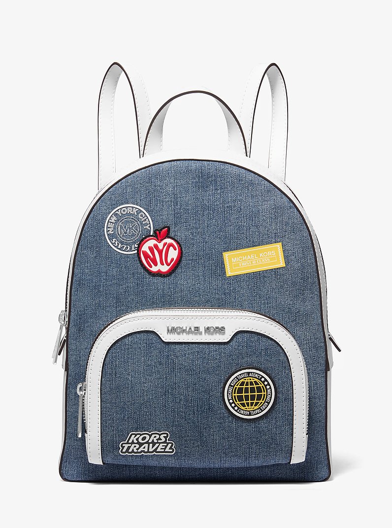 Jaycee Medium Embellished Denim Backpack in DENIM - Sale | Michael