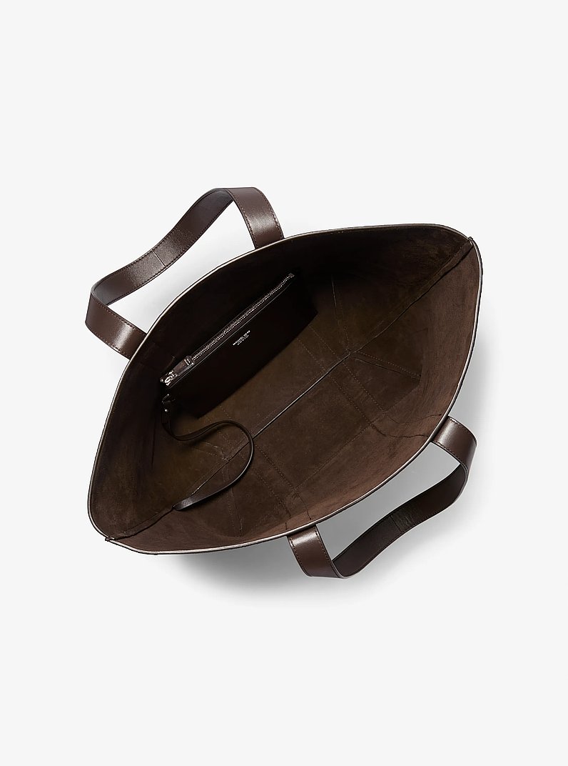 Sharon Medium Leather Tote Bag in CHOCOLATE | Michael Kors