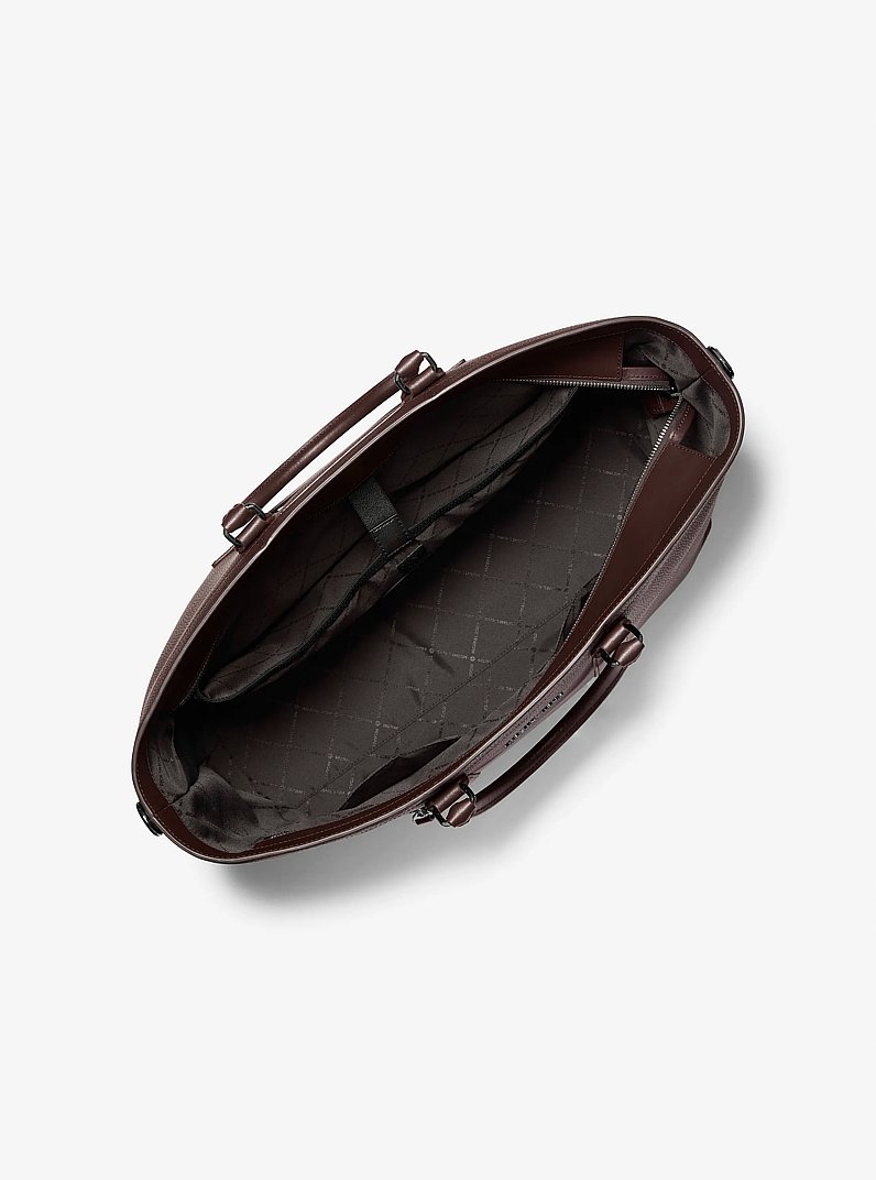 Hudson Pebbled Leather Tote Bag in CHOCOLATE | Michael Kors