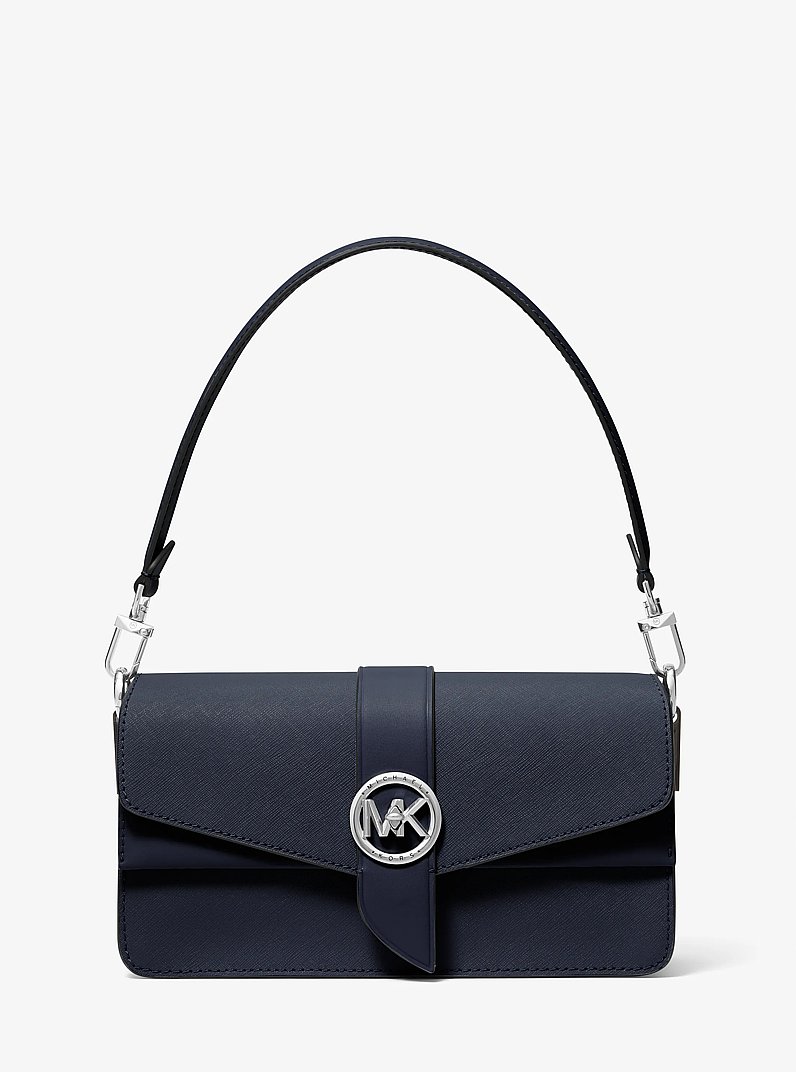 Greenwich Medium Saffiano Leather Shoulder Bag in NAVY | Michael Kors
