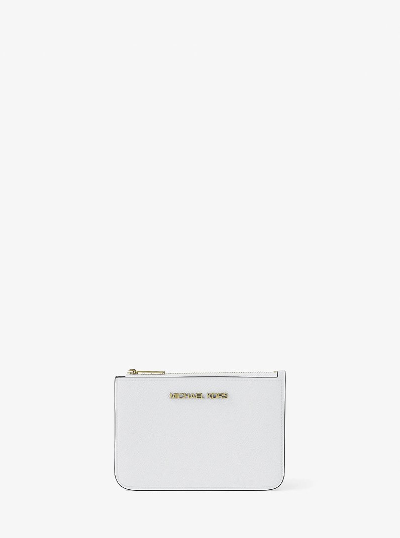 Monedero Jet Set Travel peque&ntilde;o de piel saffiano in BLANCO INTENSO | Michael Kors