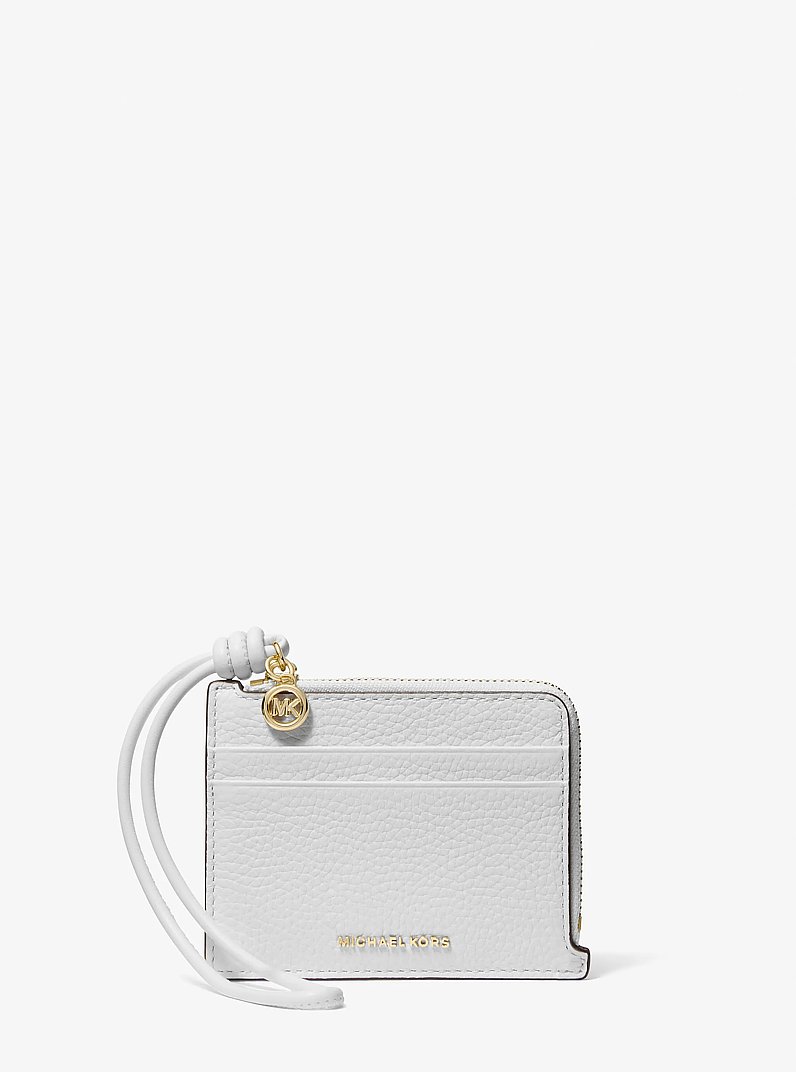 Kartenetui Jet Set Small aus gekrispeltem Leder mit Handschlaufe in OPTIC WHITE | Michael Kors