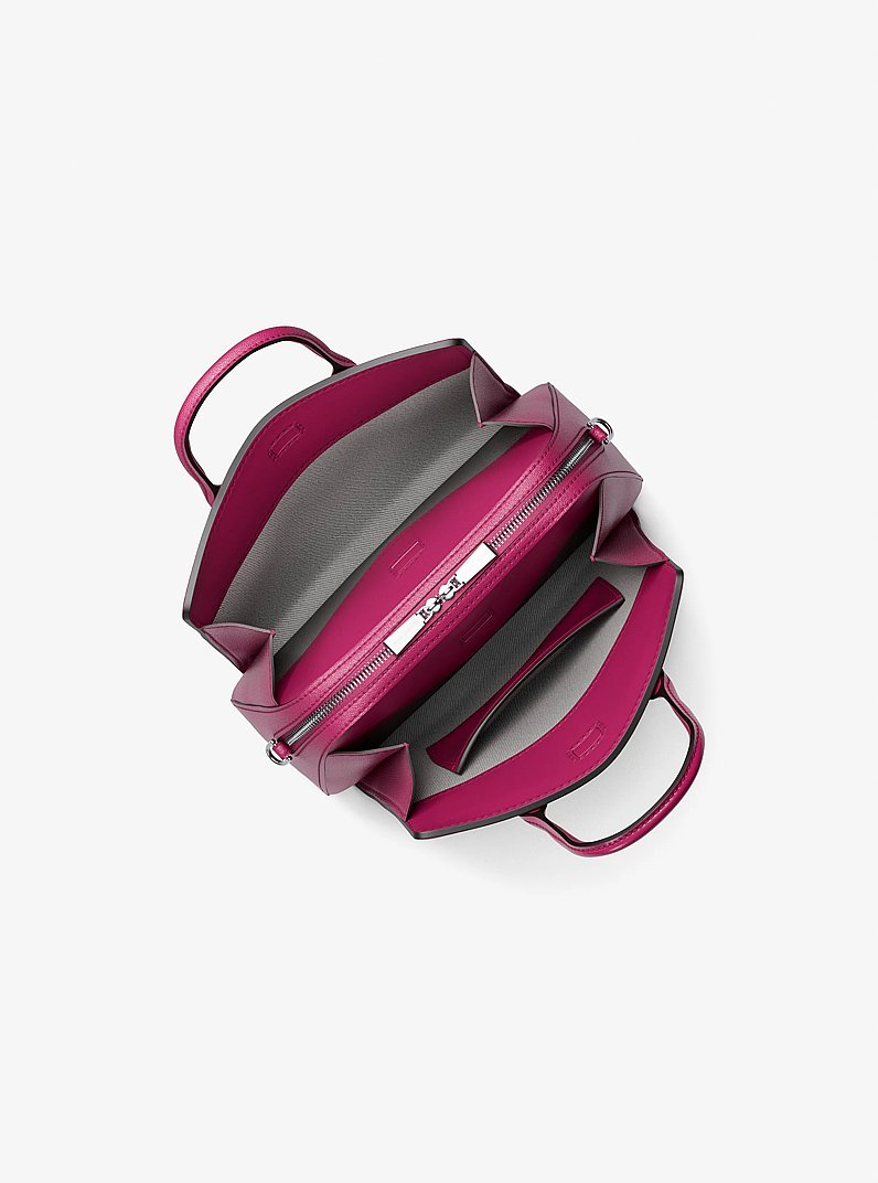 Laila Small Signature Logo Satchel in RASPBERRY | Michael Kors