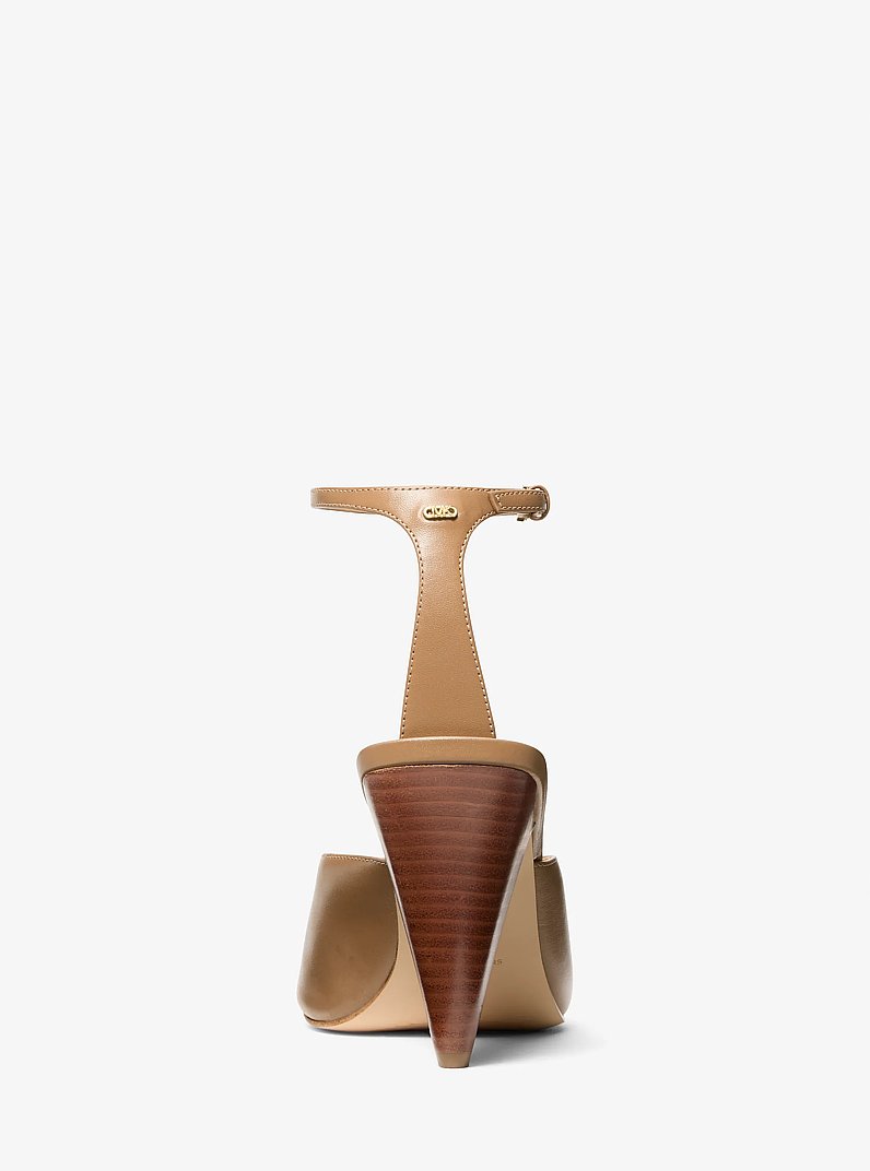Electra Leather Sandal in HUSK | Michael Kors
