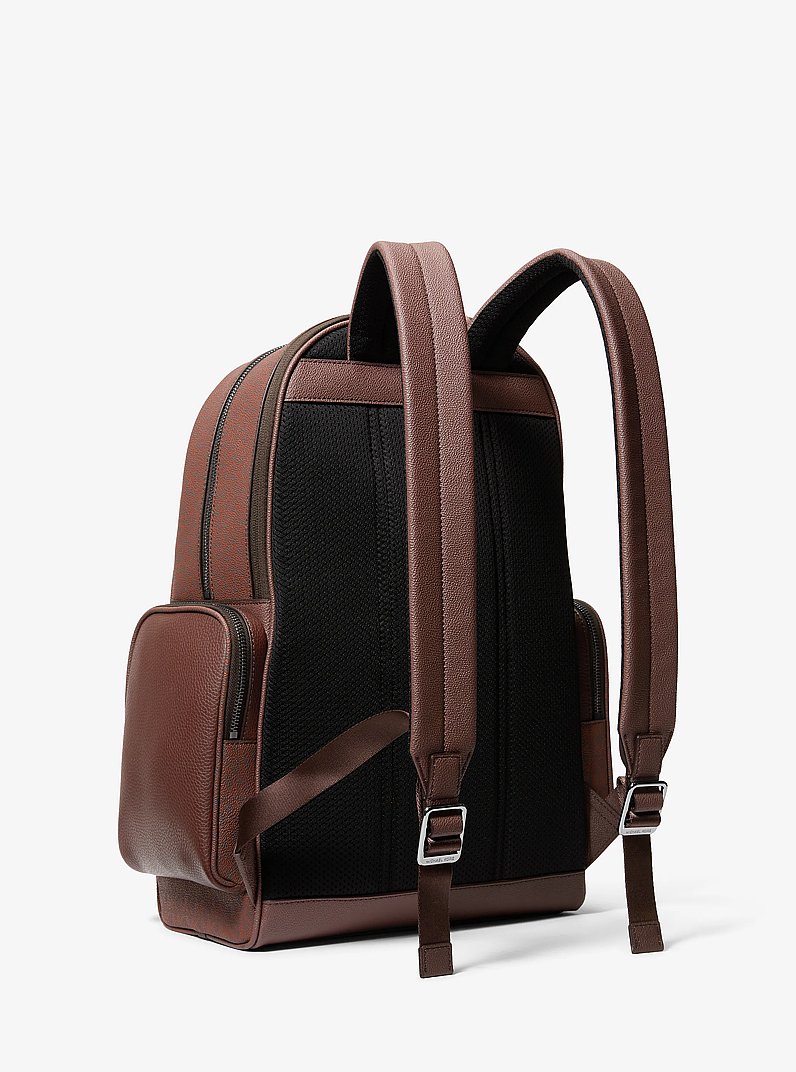Cooper Leather and Signature Logo Backpack in NUTMEG | Michael Kors