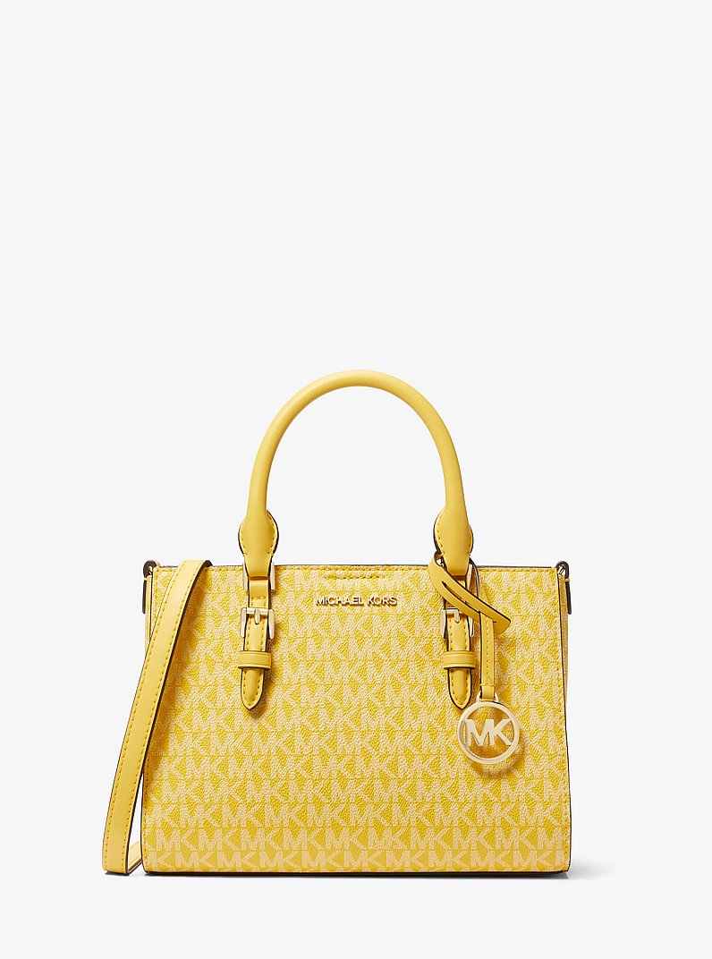 Charlotte Small 2-in-1 Signature Logo Satchel in GOLDEN YELLOW | Michael Kors