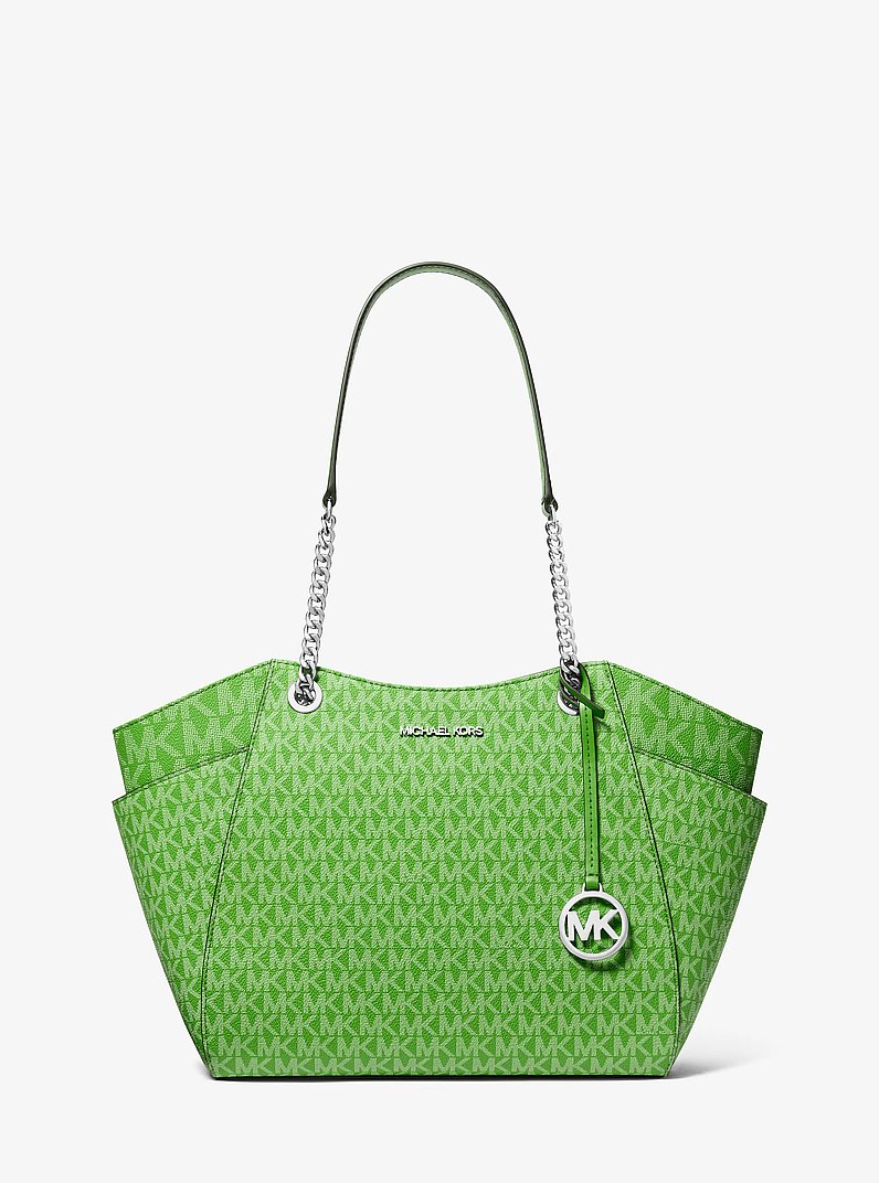 Jet Set Large Signature Logo Shoulder Bag in JUNGLE | Michael Kors