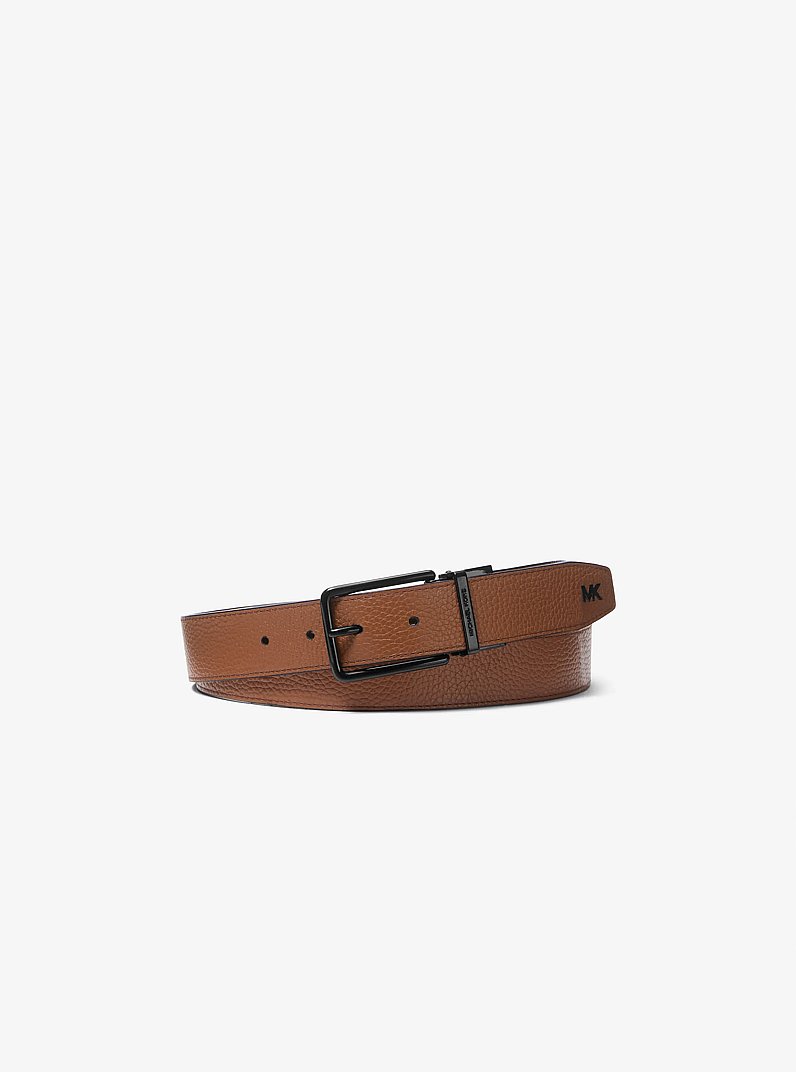 Ceinture r&eacute;versible en cuir grain&eacute; in NOIR | Michael Kors
