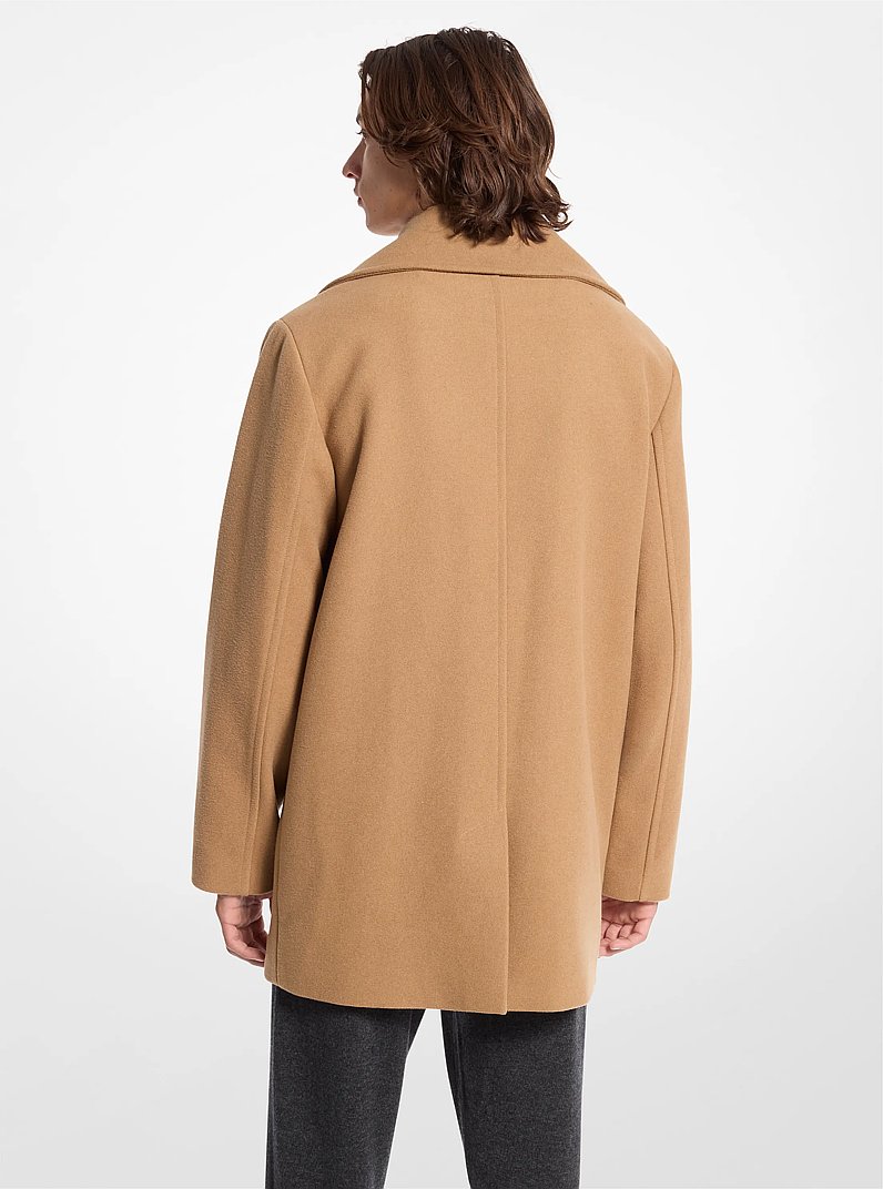 Wool Blend Peacoat in DARK CAMEL | Michael Kors