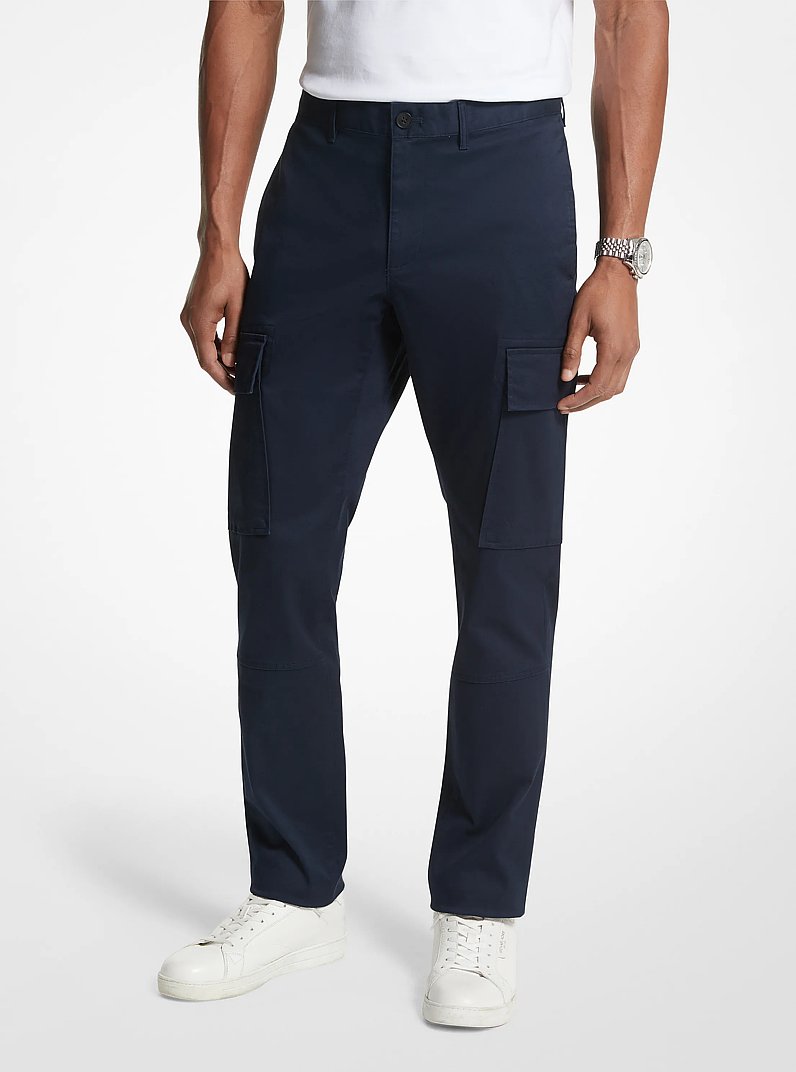 Stretch Organic Cotton Cargo Pants in MIDNIGHT | Michael Kors