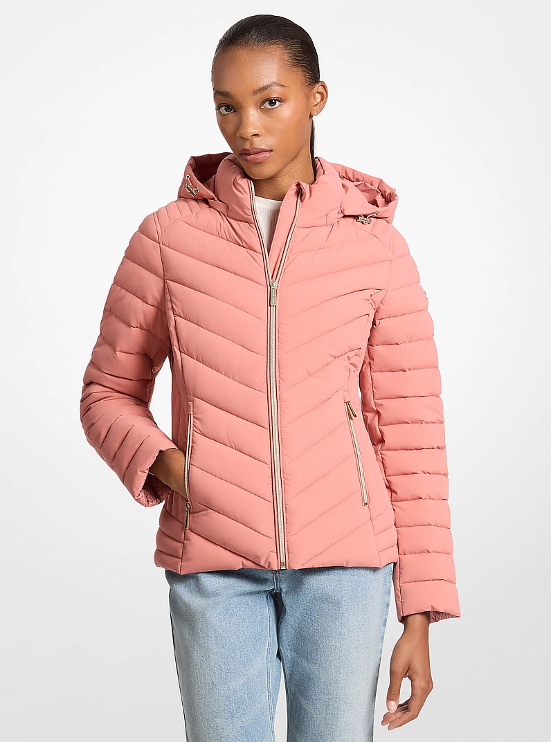 Chevron Quilted Jacket in SUNSET ROSE | Michael Kors