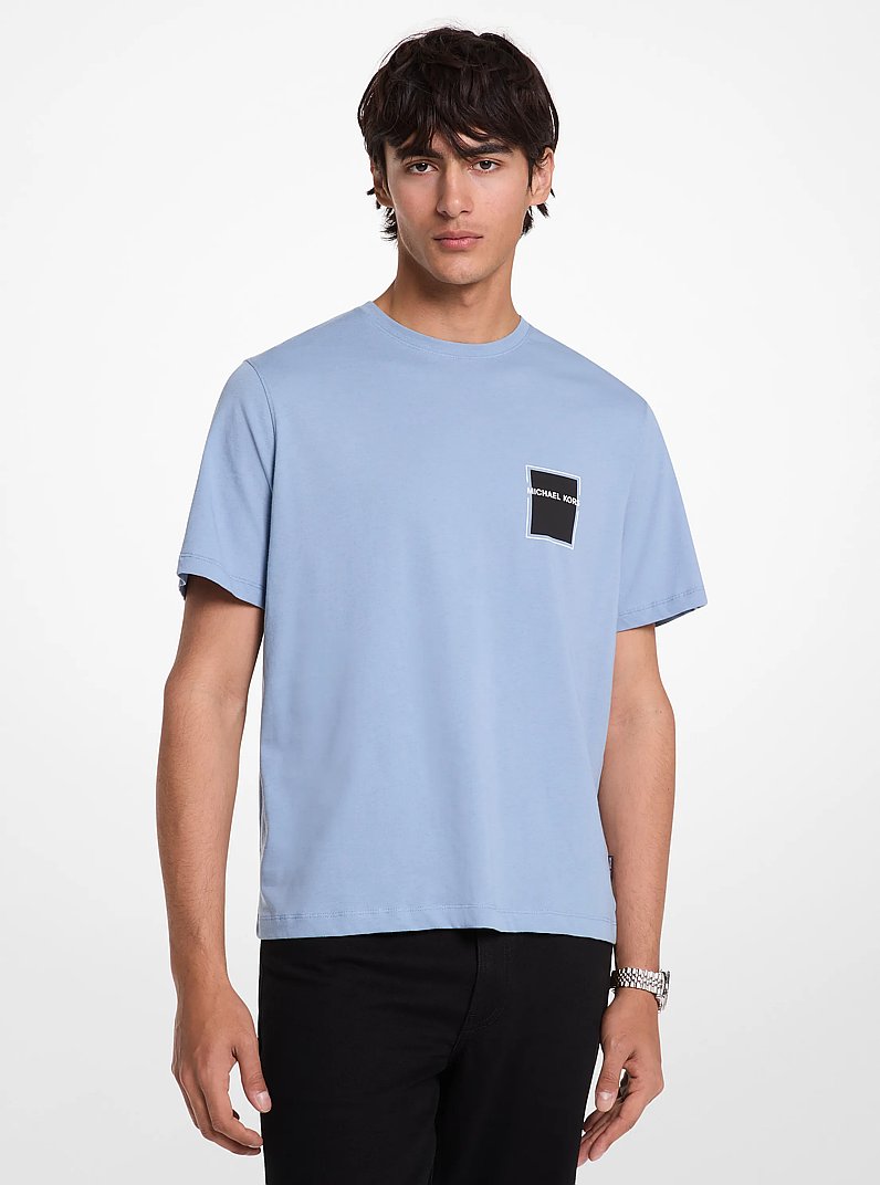 Graphic Logo Cotton T-Shirt in CHAMBRAY | Michael Kors