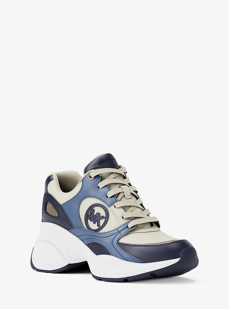 Zuma Leather and Mesh Trainer in FRCH BLU MLT | Michael Kors