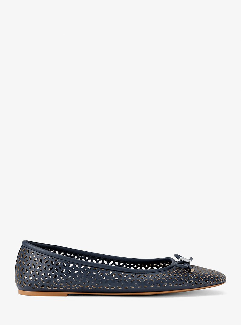 Savannah Perforated Ballet Flat in NAVY | Michael Kors