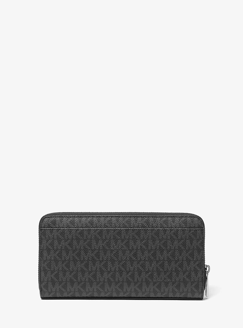 Cooper Logo Zip-Around Wallet in BLACK | Michael Kors