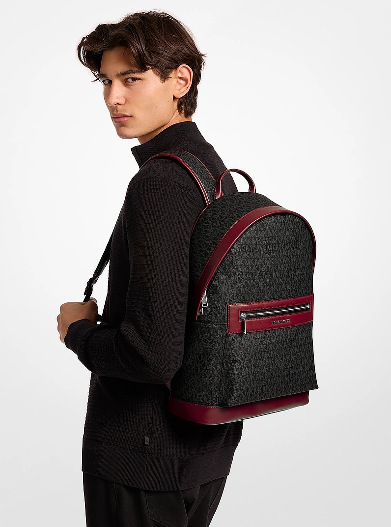 Jet Set Signature Logo Backpack in BLACK | Michael Kors
