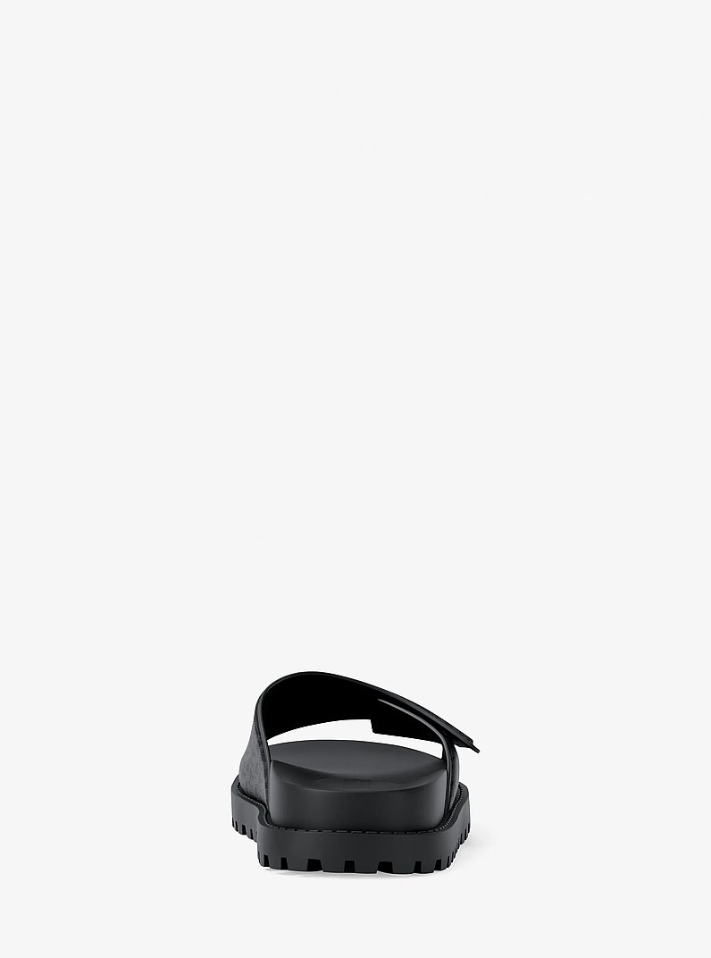 Luka Signature Logo Slide Sandal in BLACK | Michael Kors