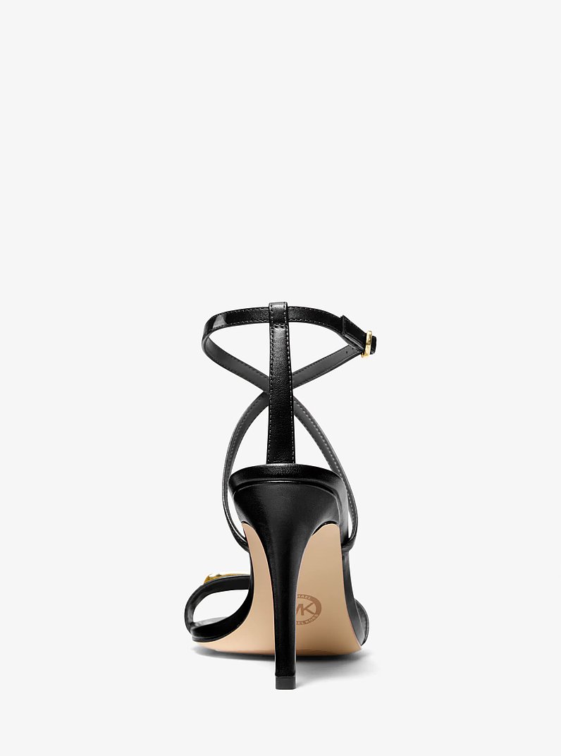 Lena Leather Sandal in BLACK | Michael Kors