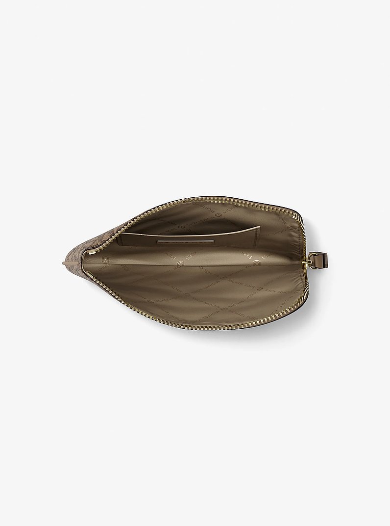 Bolso de pulsera Jet Set Travel peque&ntilde;o con logotipo exclusivo in CAMEL | Michael Kors