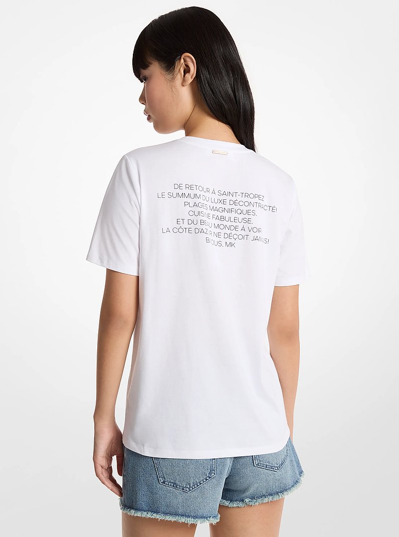 St. Tropez Cotton T-Shirt in WHITE | Michael Kors