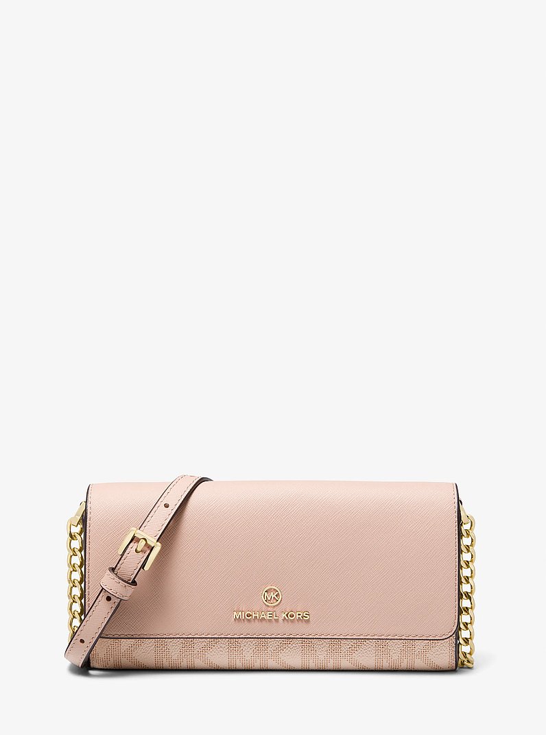 Jet Set Large Signature Logo Convertible Crossbody Bag in BALLET | Michael Kors