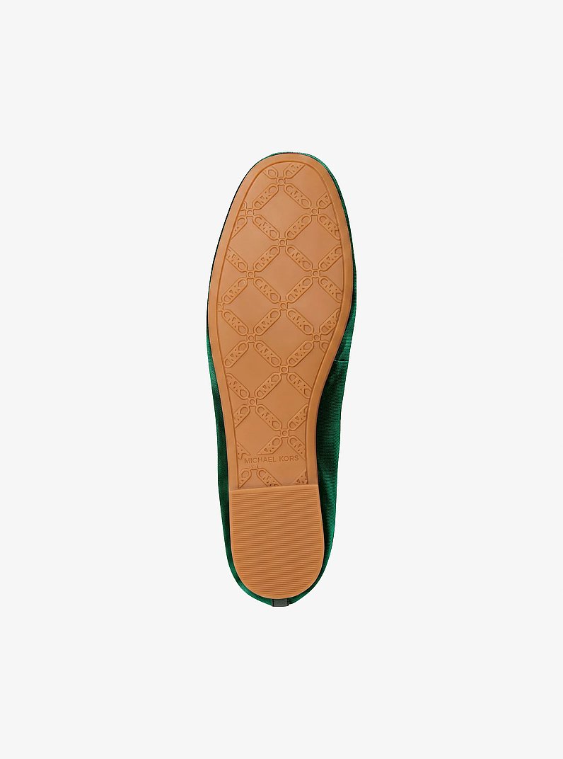 Savannah Logo Debossed Velvet Ballet Flat in AMAZON GREEN | Michael Kors