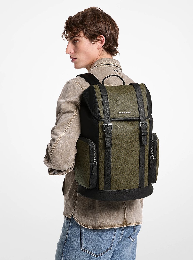 Hudson Signature Logo Backpack in OLIVE | Michael Kors