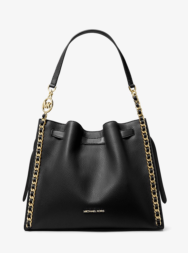 Mina Large Chain Shoulder Bag in BLACK | Michael Kors
