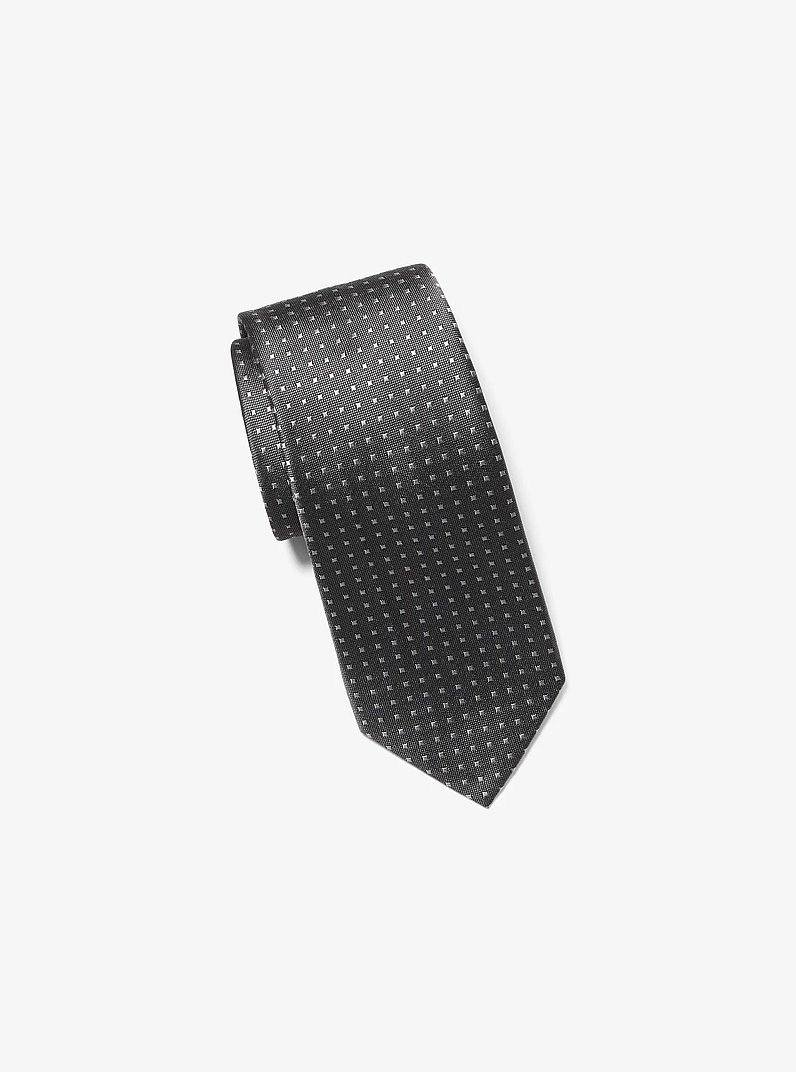 Geometric Silk Tie in BLACK | Michael Kors