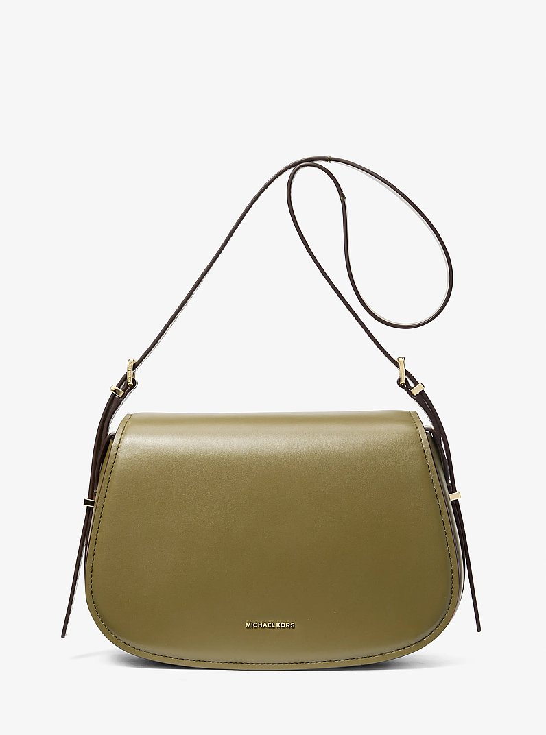 Sac &agrave; bandouli&egrave;re Lydia en cuir de taille moyenne in VERT SAFARI | Michael Kors