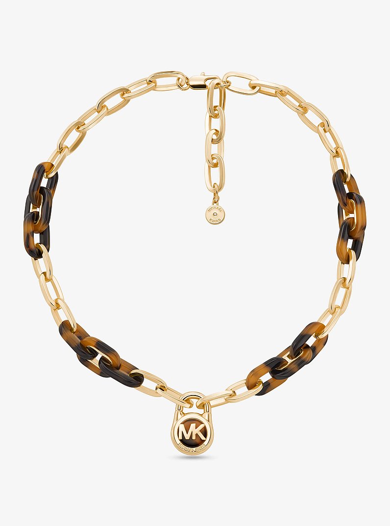 Logo Padlock Chain Necklace in GOLD | Michael Kors
