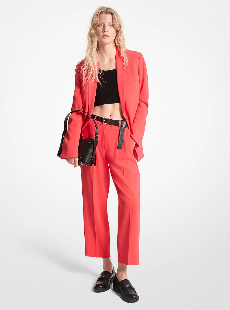 Pleated Crepe Pants in CORAL | Michael Kors