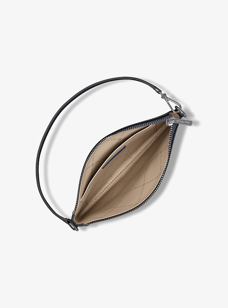 Jet Set Small Pebbled Leather Convertible Wristlet in NAVY | Michael Kors