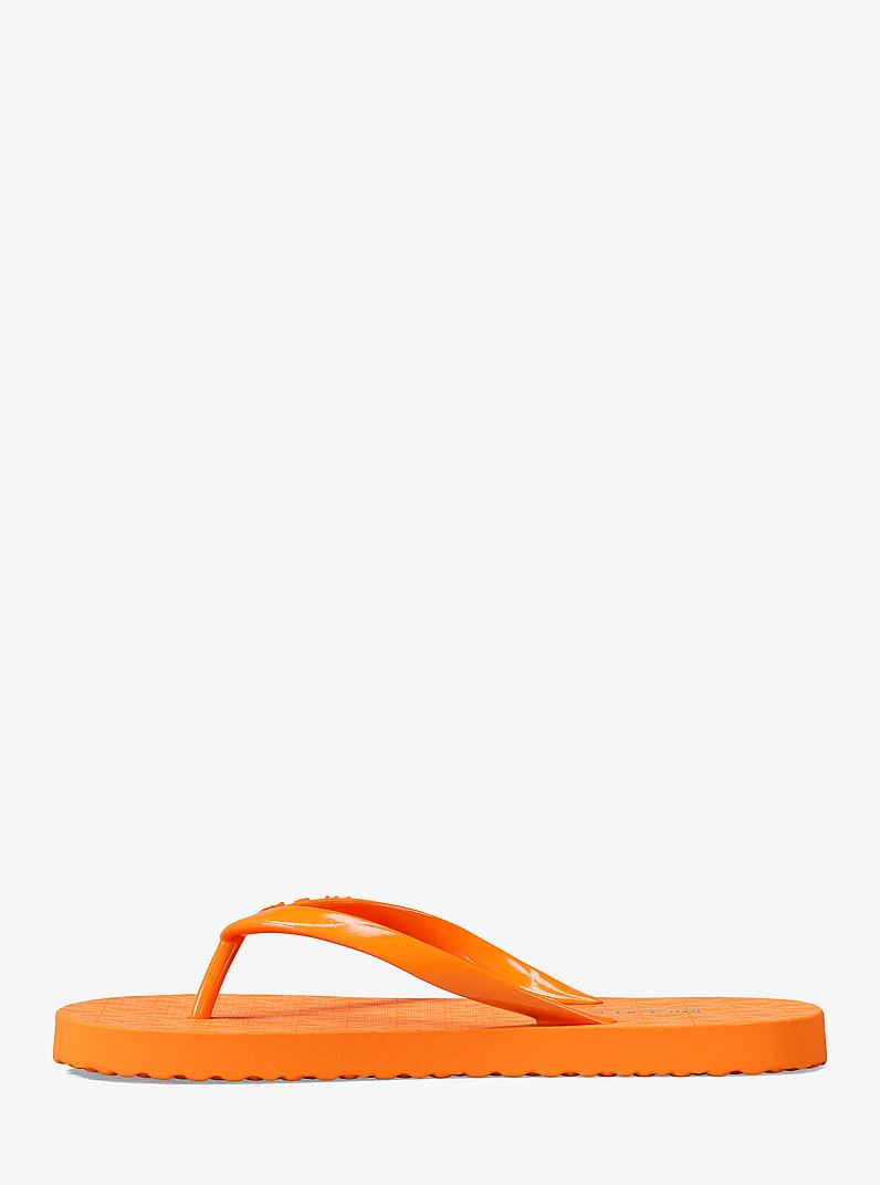 Signature Logo Flip Flops in POP ORANGE | Michael Kors