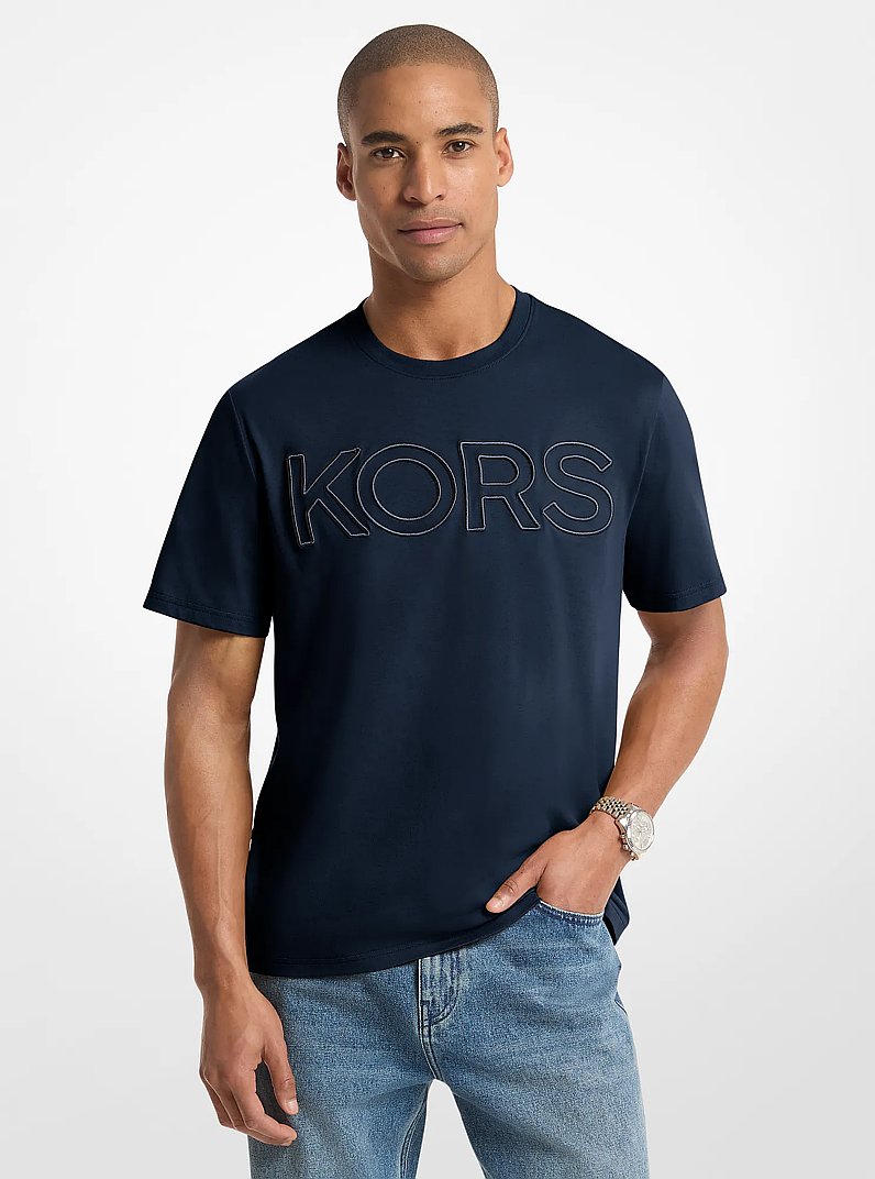 KORS Cotton Jersey T-Shirt in MIDNIGHT | Michael Kors